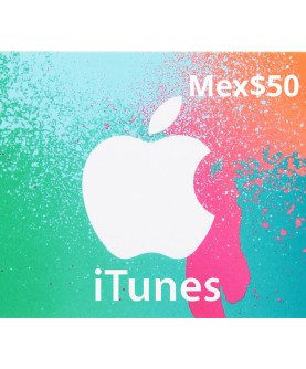 iTunes Mex$ 50 Region: MEXICO Card Key 